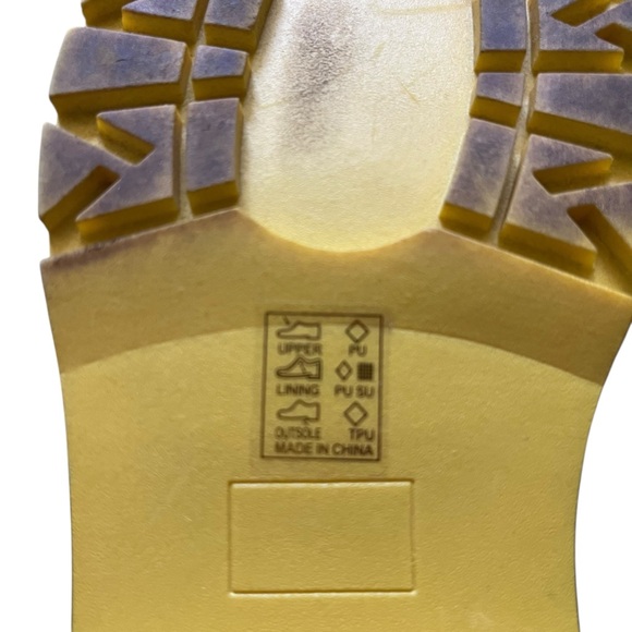 Azalea Wang | Chunky Platform Ghosted Chelsea Rain Boots Grunge Black Yellow 5 - Picture 9 of 11